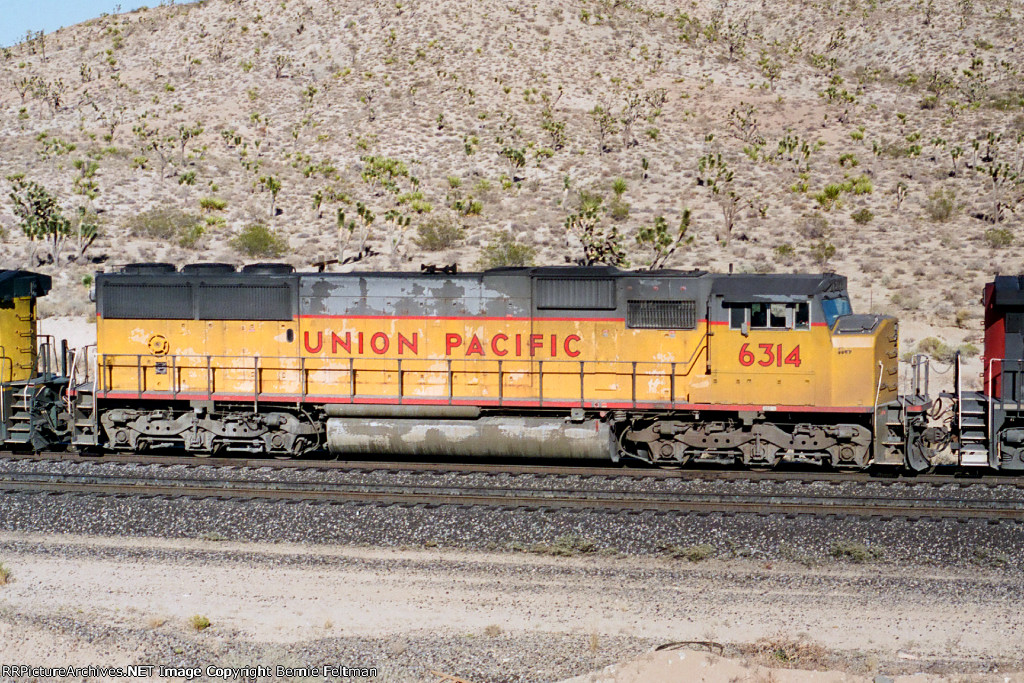 Union Pacific SD60M #6314, in a number series later occupied by former Southern Pacific AC units #100-378,
